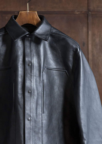 OPPOSE DUALITY 6 Pocket Panel Leather Work JKT OD1001JKT-25SS Black