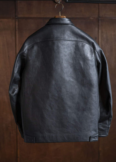 OPPOSE DUALITY 6 Pocket Panel Leather Work JKT OD1001JKT-25SS Black