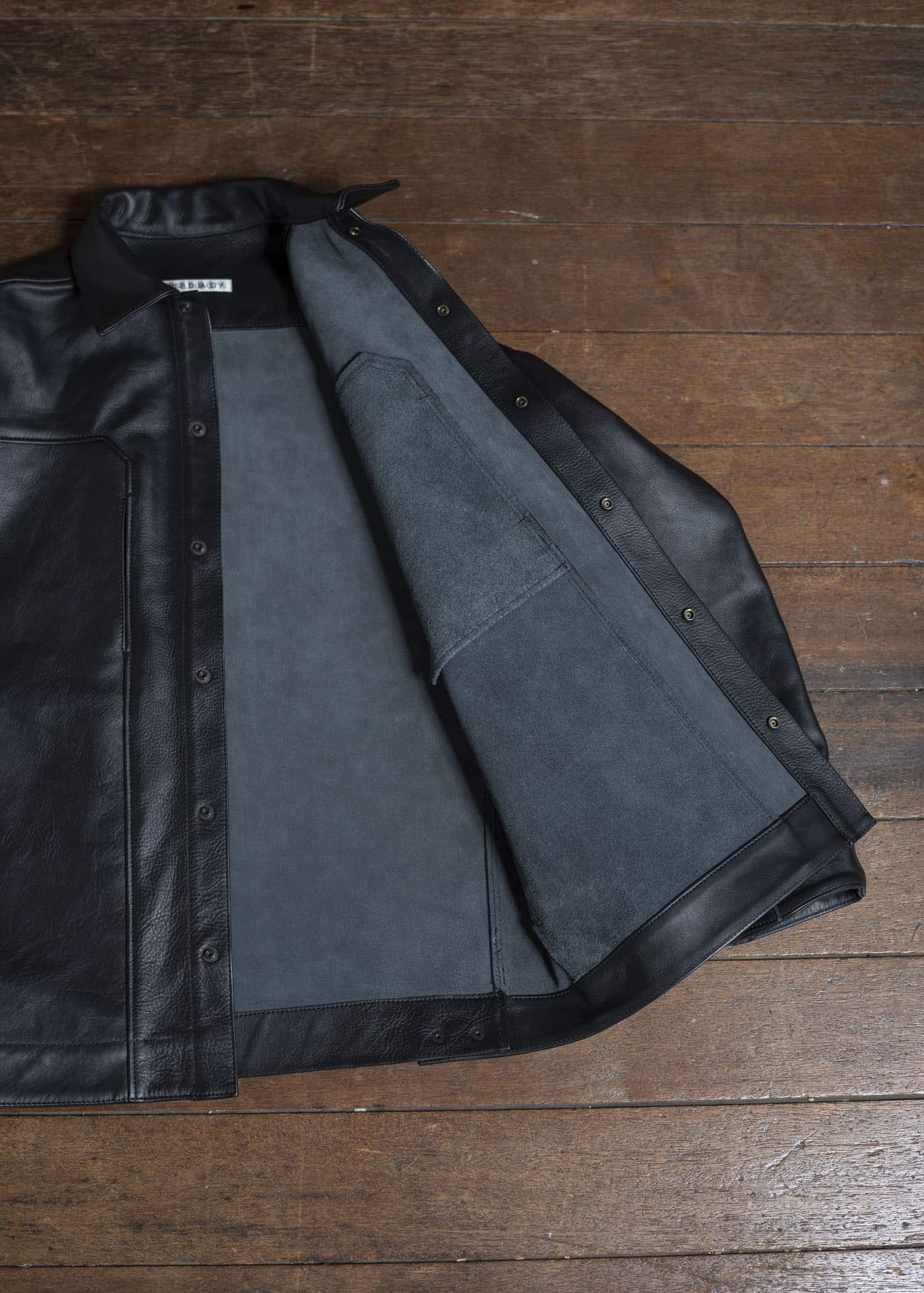 OPPOSE DUALITY 6 Pocket Panel Leather Work JKT OD1001JKT-25SS Black