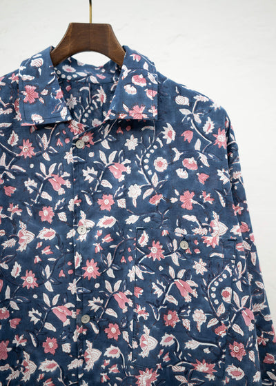 Edwina Horl HEMD<sonnenanbeter> BLOCKPRINT blue</sonnenanbeter>