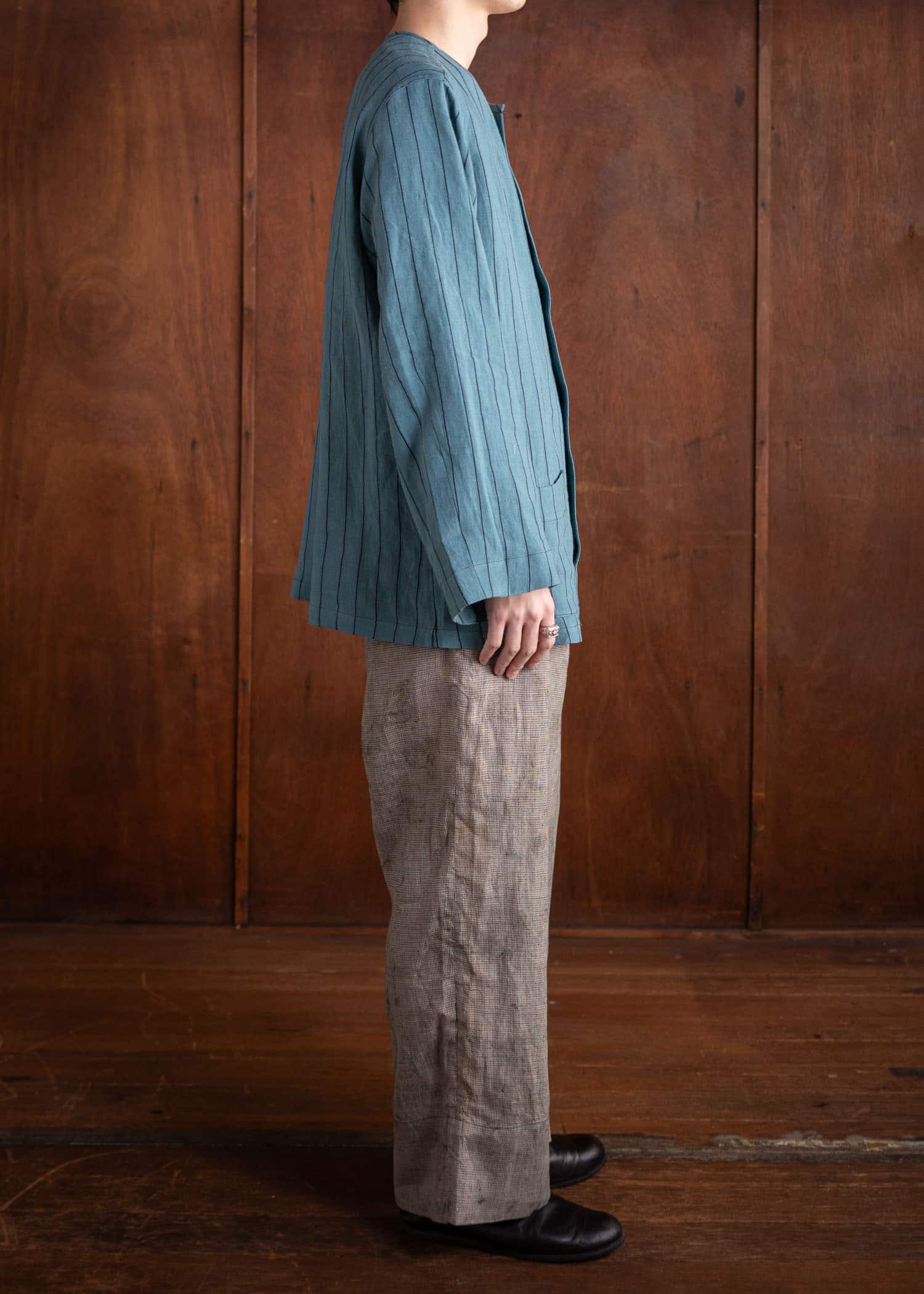 Peng Tai PTS24M09-1 HAND DYED SL TROUSERS WORMWOOD