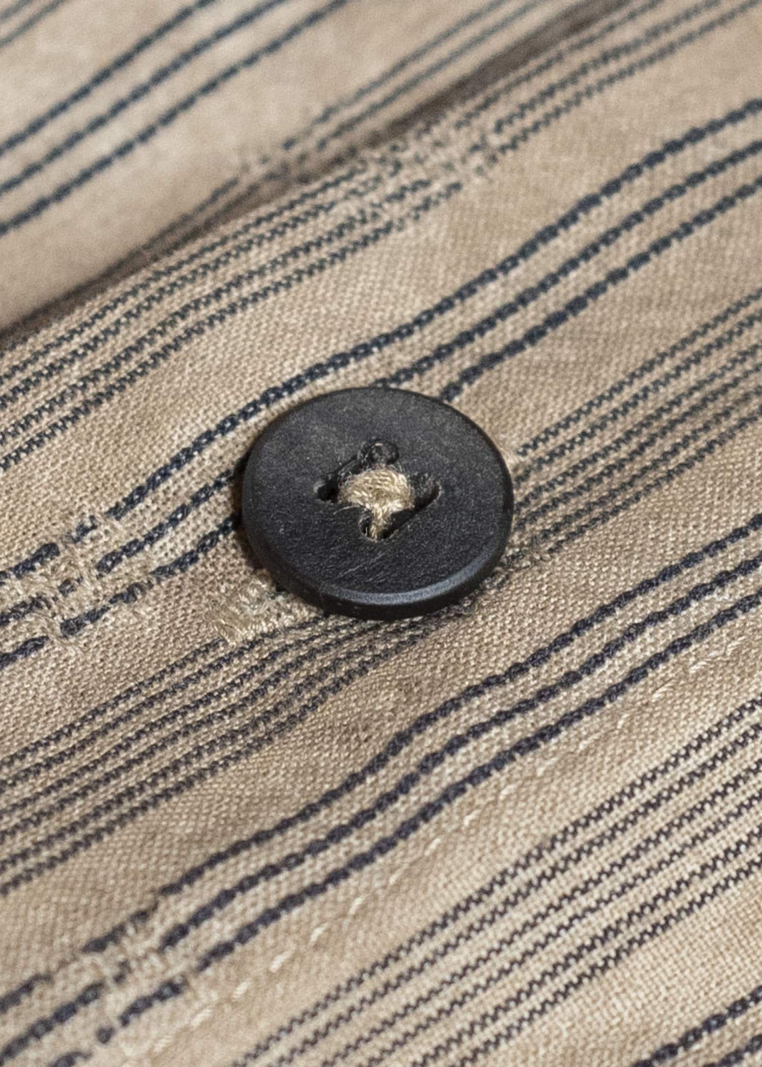 ZIGGY CHEN 0M2530718 SPREAD COLLAR STRIPED SHIRT 42