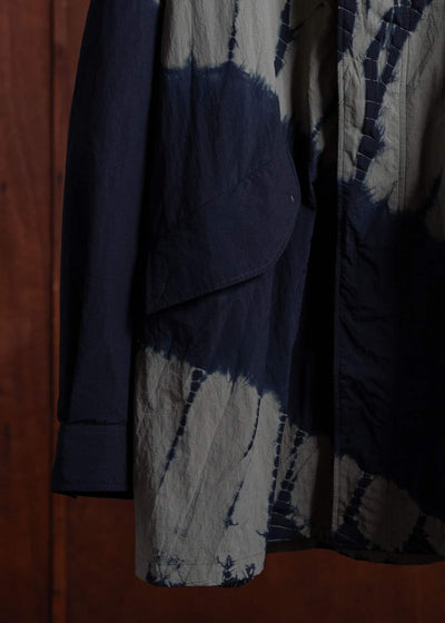 SUZUSAN Recycled Ripstop Nyl on Hooded Half Coat Black x Khaki