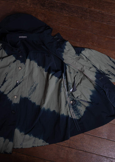 SUZUSAN Recycled Ripstop Nyl on Hooded Half Coat Black x Khaki