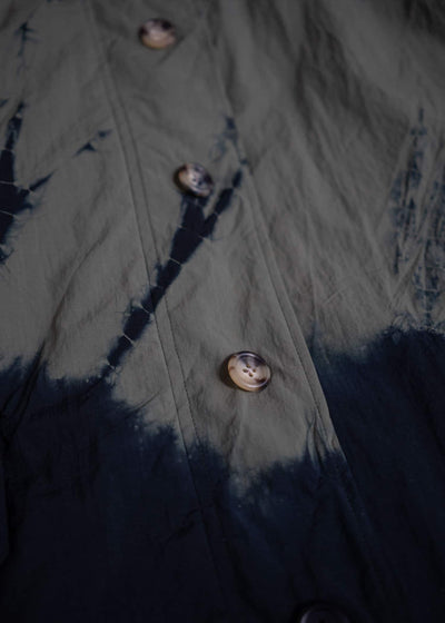 SUZUSAN Recycled Ripstop Nyl on Hooded Half Coat Black x Khaki