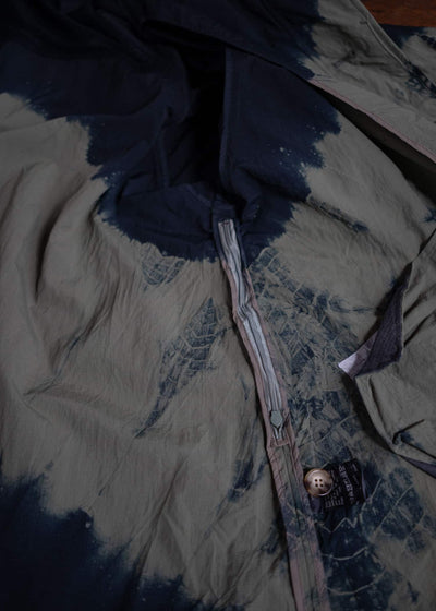 SUZUSAN Recycled Ripstop Nyl on Hooded Half Coat Black x Khaki