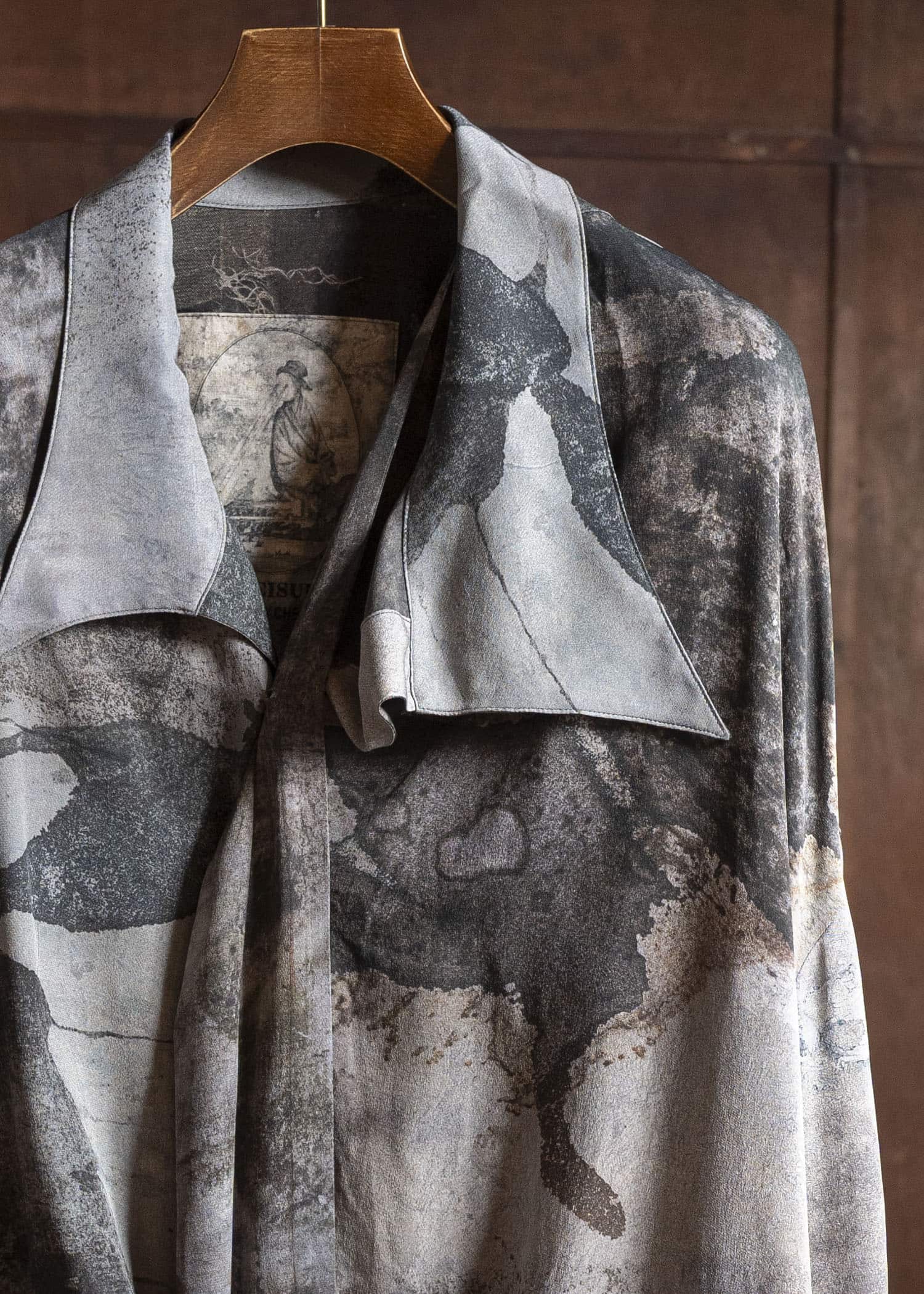 ZIGGY CHEN 0M2530747 DIGITAL PRINT ASYMMETRIC SCARF SHIRT 3