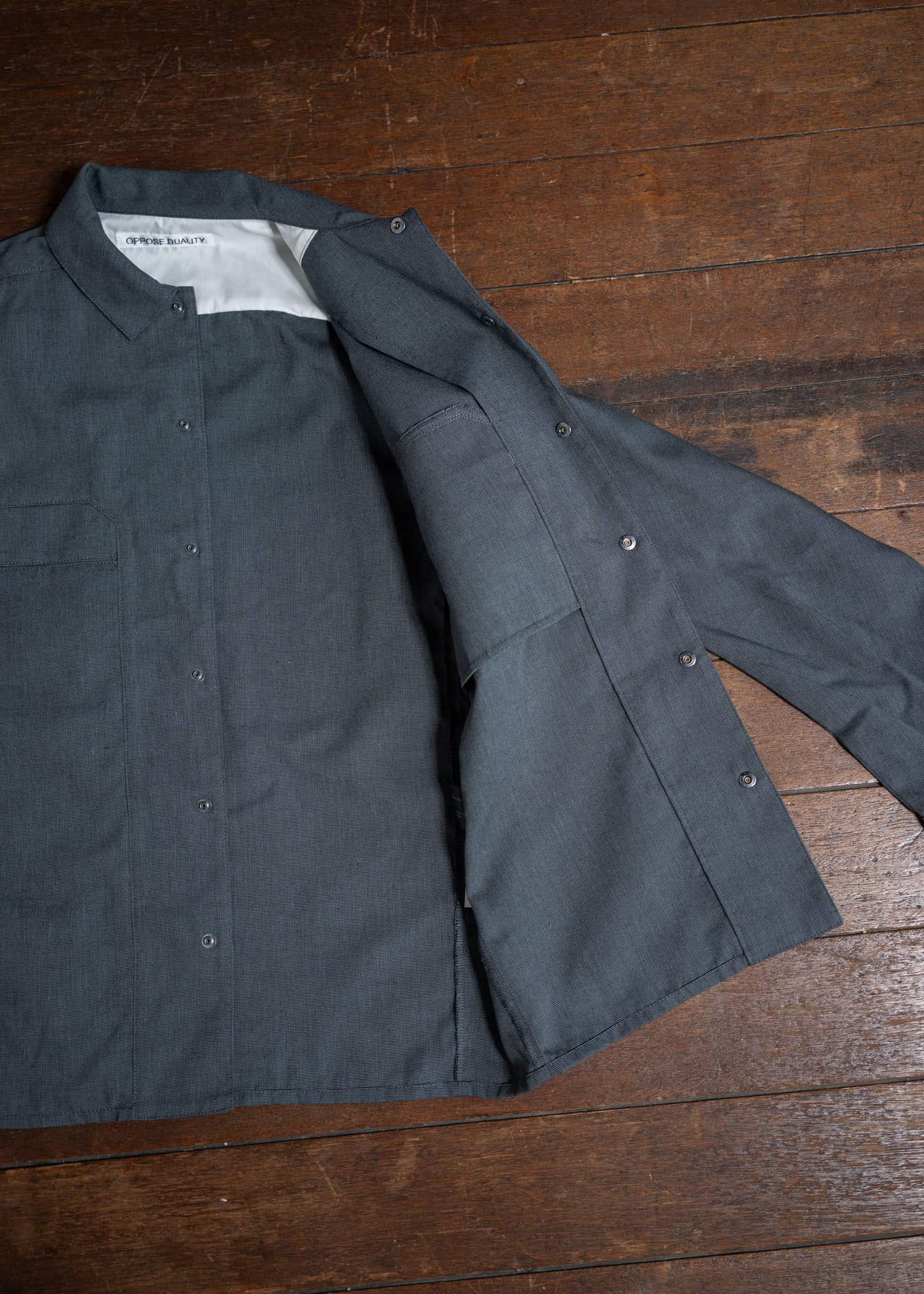 OPPOSE DUALITY Panel Shirts Cotton Gray OD2002SHT-24AW