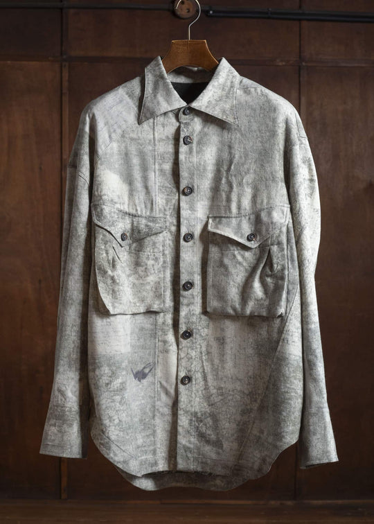 ZIGGY CHEN 0M2530735 DIGITAL PRINT WOOL SHIRT JACKET 52