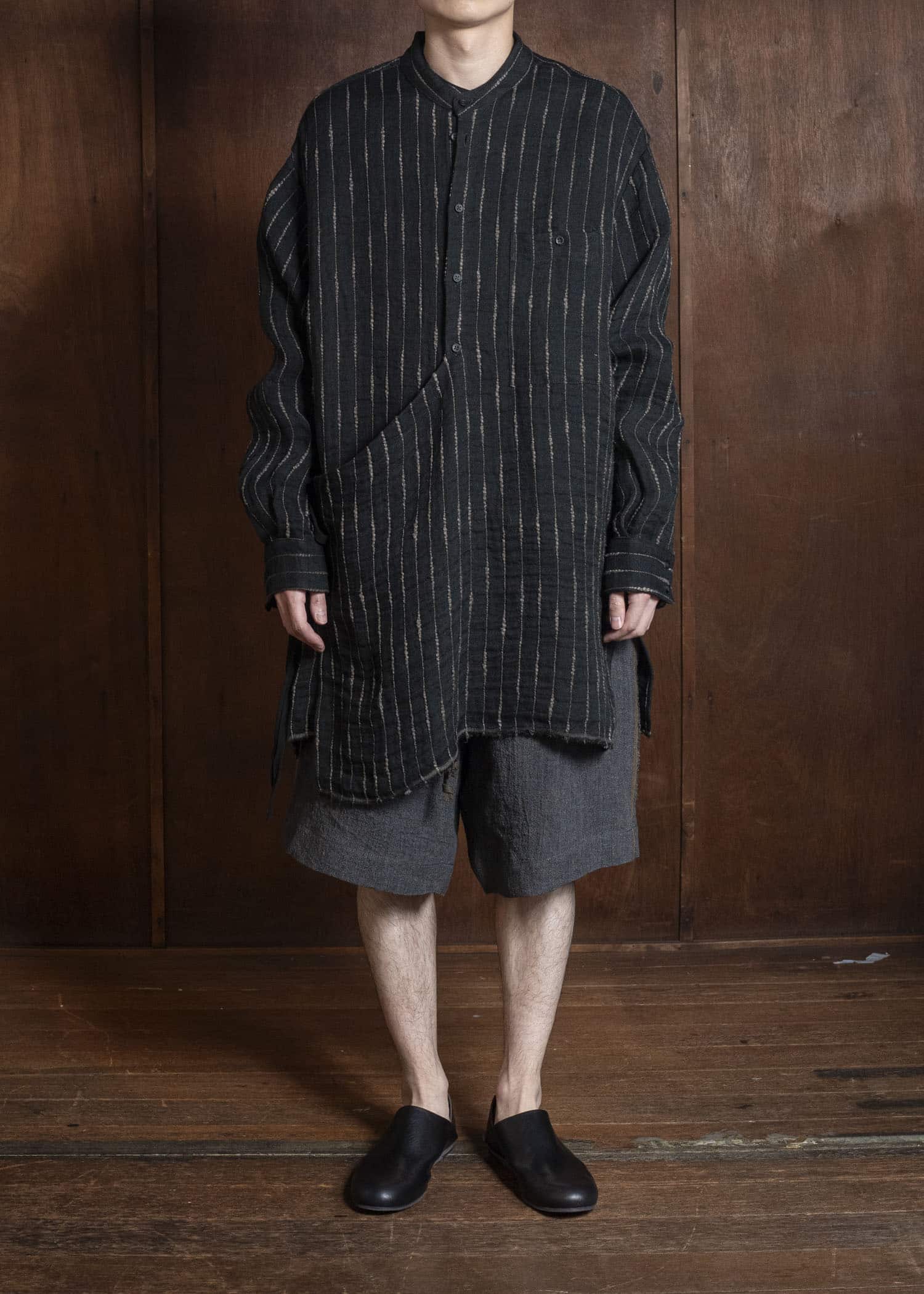 UMA WANG S6/M/UM1511 TAPESTRY TOP uw092 - black/tan