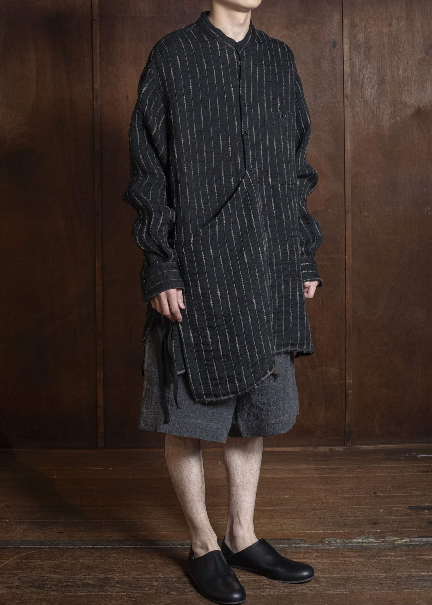 UMA WANG S6/M/UM1511 TAPESTRY TOP uw092 - black/tan