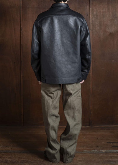 OPPOSE DUALITY 6 Pocket Panel Leather Work JKT OD1001JKT-25SS Black