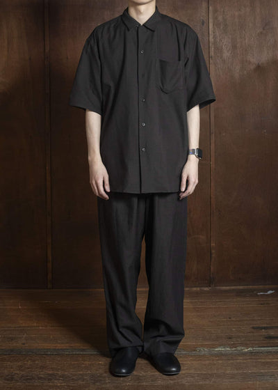YOKO SAKAMOTO YS-26SS-49-BROWN Open Collar S/S Shirt BROWN