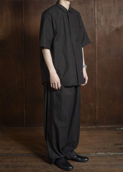 YOKO SAKAMOTO YS-26SS-49-BROWN Open Collar S/S Shirt BROWN