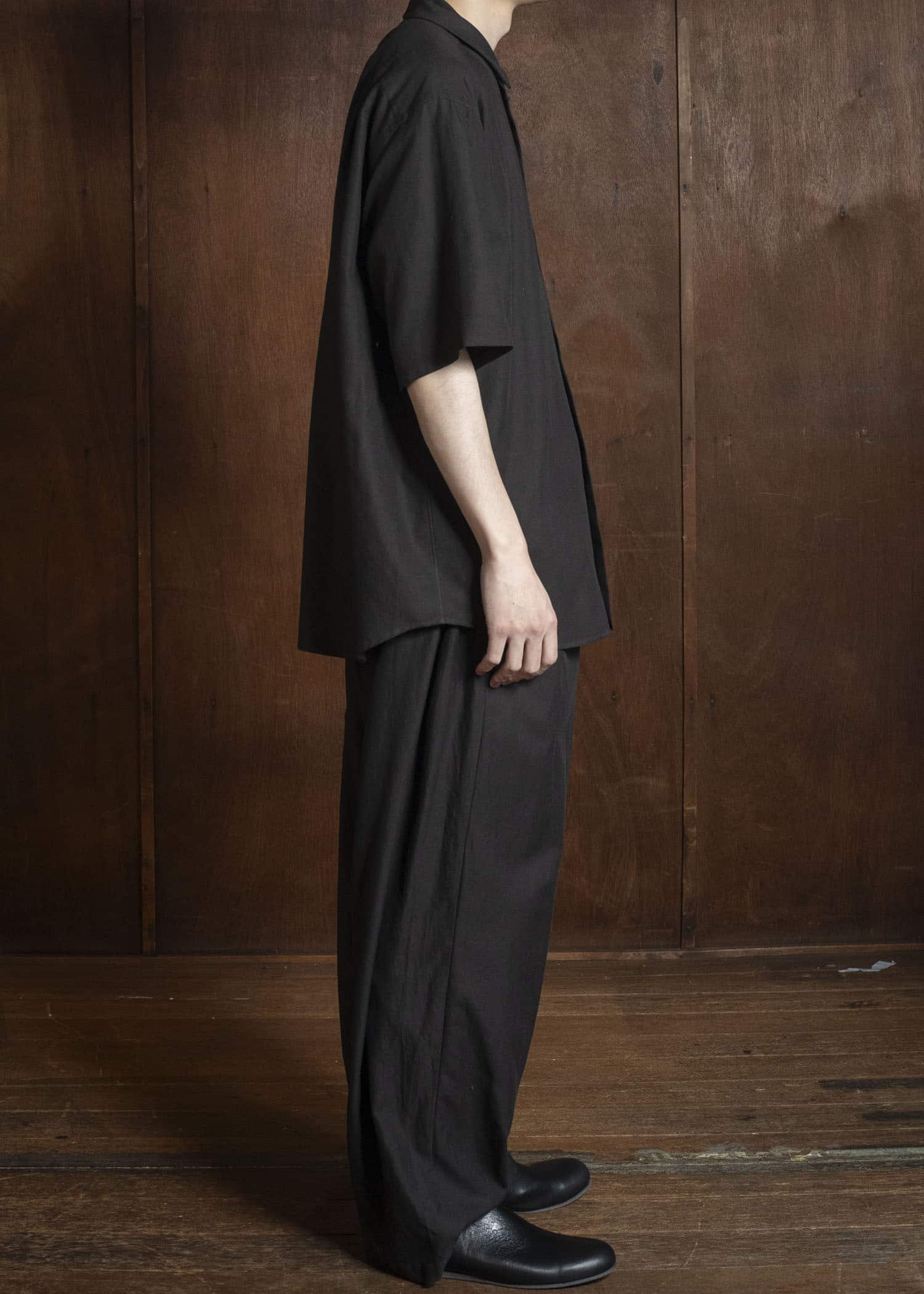 YOKO SAKAMOTO YS-26SS-49-BROWN Open Collar S/S Shirt BROWN