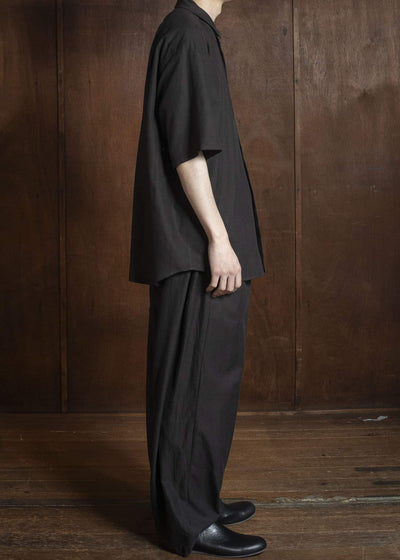 YOKO SAKAMOTO YS-26SS-49-BROWN Open Collar S/S Shirt BROWN
