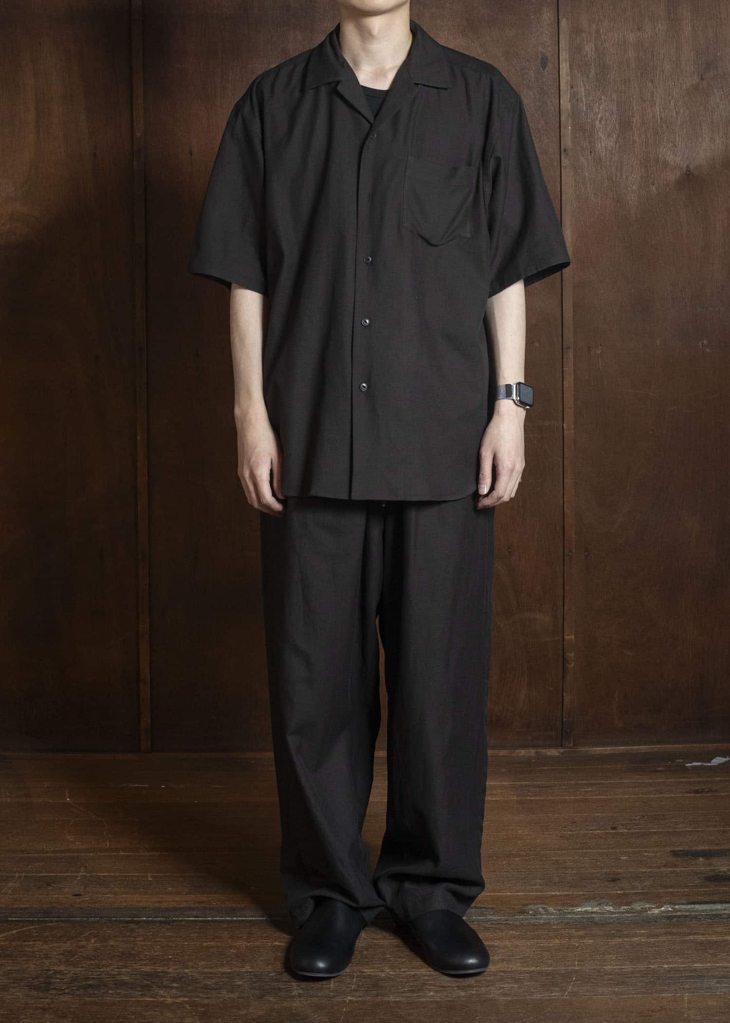 YOKO SAKAMOTO YS-26SS-49-BROWN Open Collar S/S Shirt BROWN