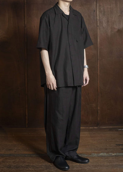 YOKO SAKAMOTO YS-26SS-49-BROWN Open Collar S/S Shirt BROWN