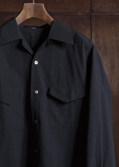 Taiga Takahashi Lot.101-Black Open Collar Shirt Black