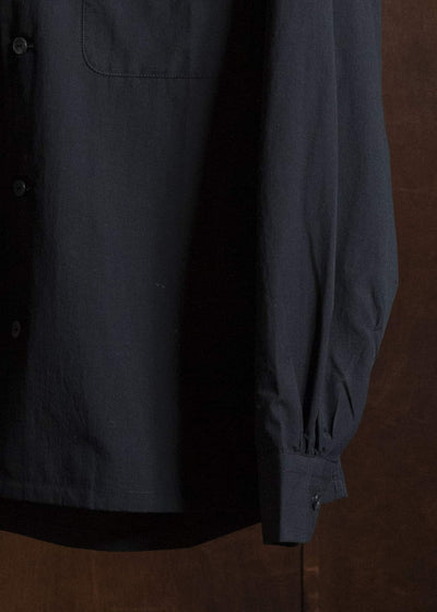 Taiga Takahashi Lot.101-Black Open Collar Shirt Black