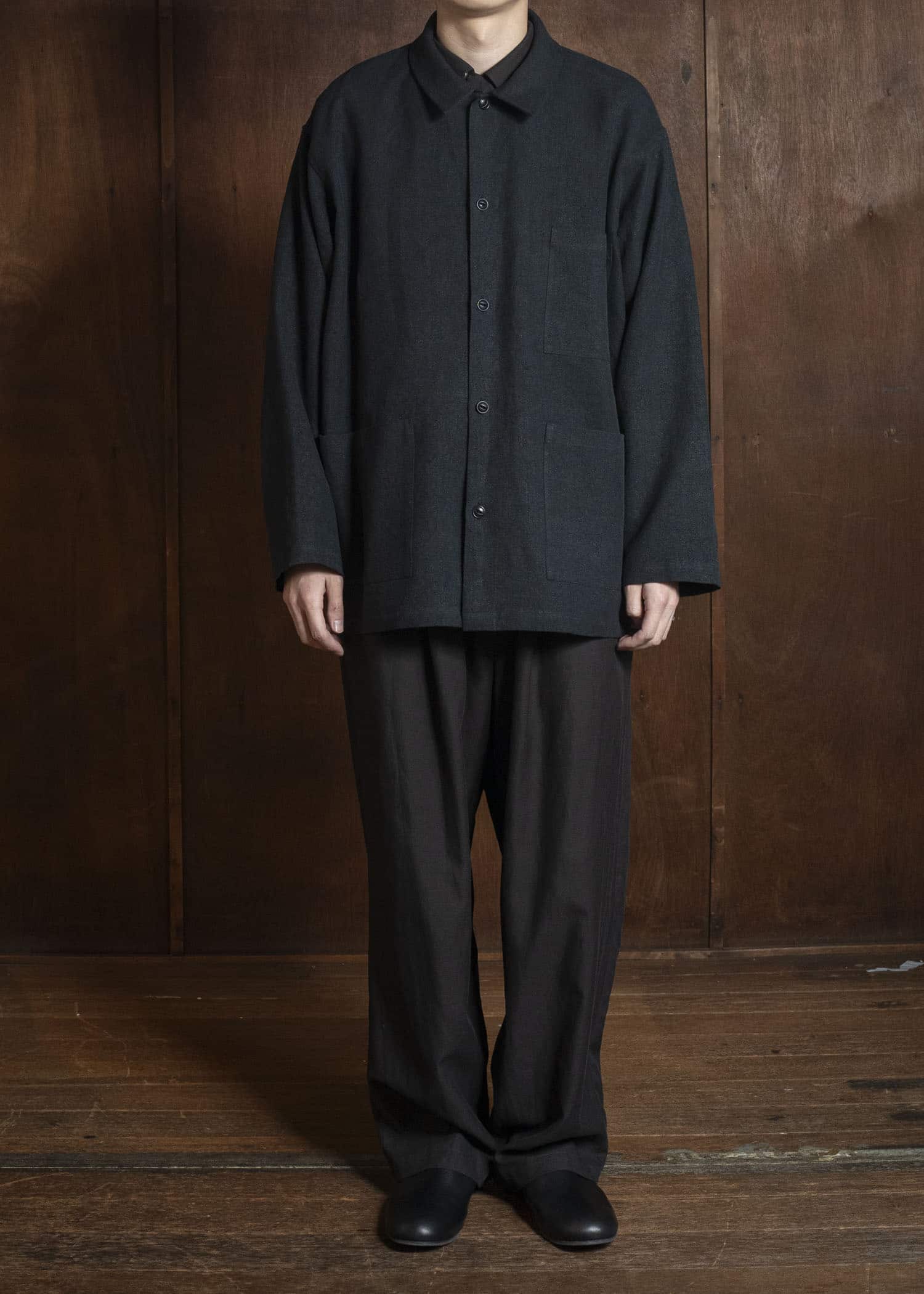 YOKO SAKAMOTO YS-26SS-27-BLACK WORK SHIRT BLACK