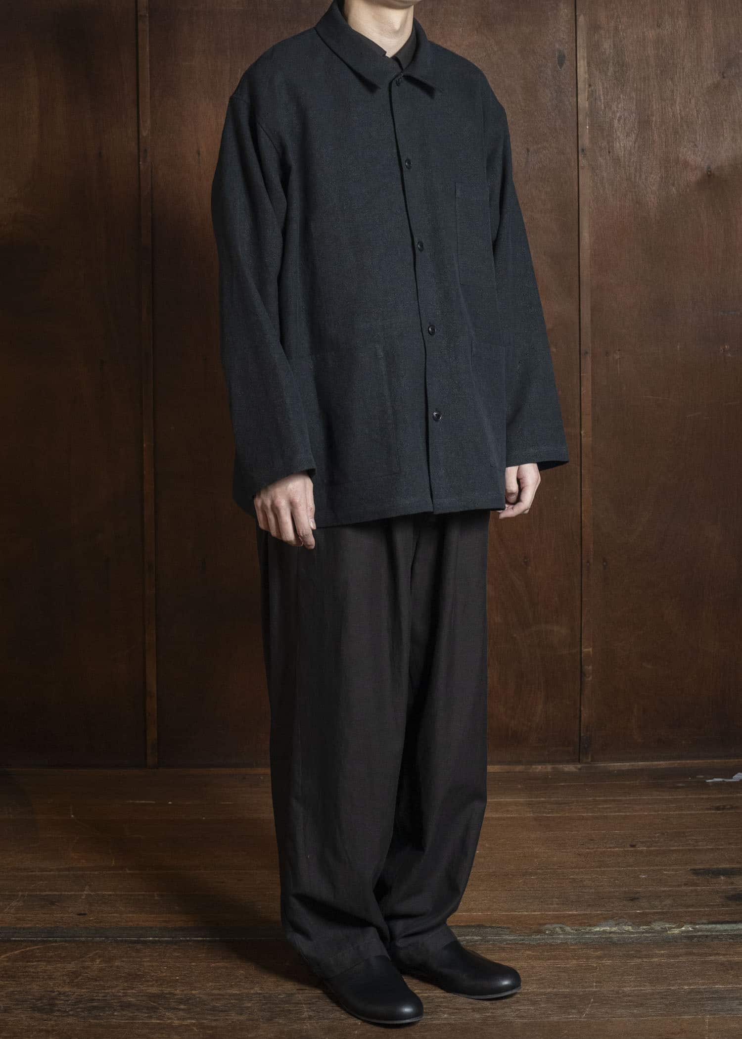 YOKO SAKAMOTO YS-26SS-27-BLACK WORK SHIRT BLACK