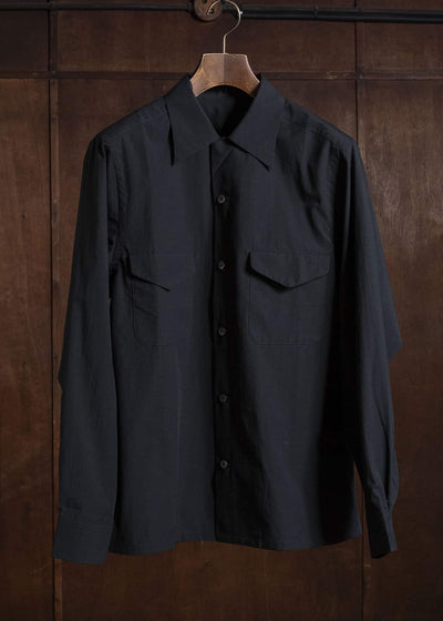 Taiga Takahashi Lot.101-Black Open Collar Shirt Black