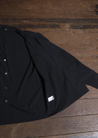 Taiga Takahashi Lot.101-Black Open Collar Shirt Black
