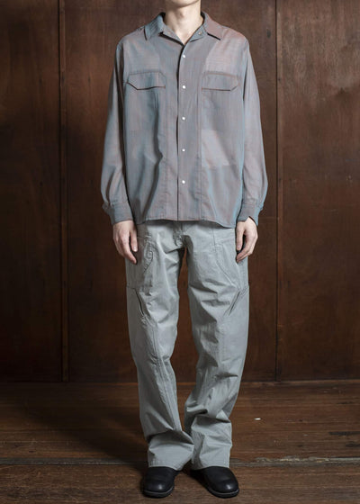 OPPOSE DUALITY Chambray Panel Shirts OD2002SHT-25SS Orange Gray