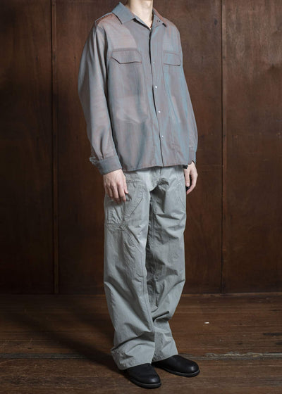 OPPOSE DUALITY Chambray Panel Shirts OD2002SHT-25SS Orange Gray