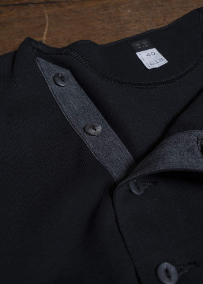 Taiga Takahashi Lot.618-Black Side Henry Neck Black