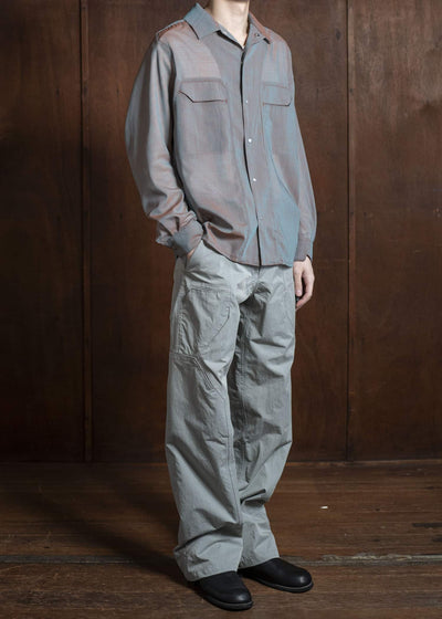 OPPOSE DUALITY Chambray Panel Shirts OD2002SHT-25SS Orange Gray