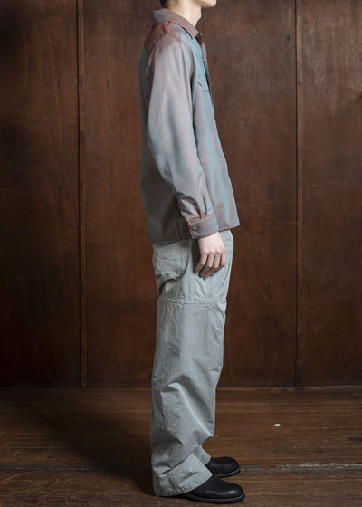 OPPOSE DUALITY Chambray Panel Shirts OD2002SHT-25SS Orange Gray