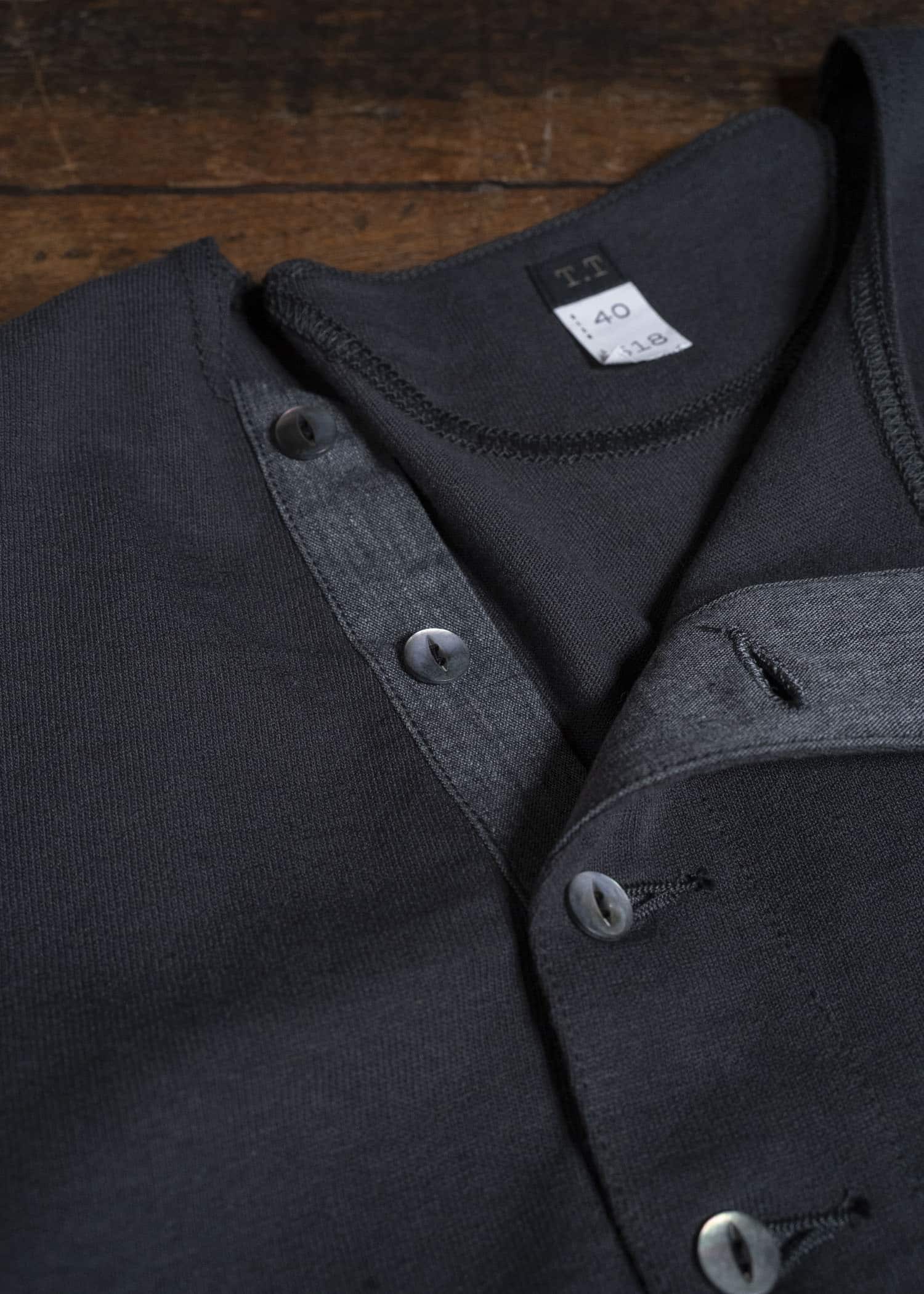 Taiga Takahashi Lot.618 Side Henley Neck Shirt CHARCOAL