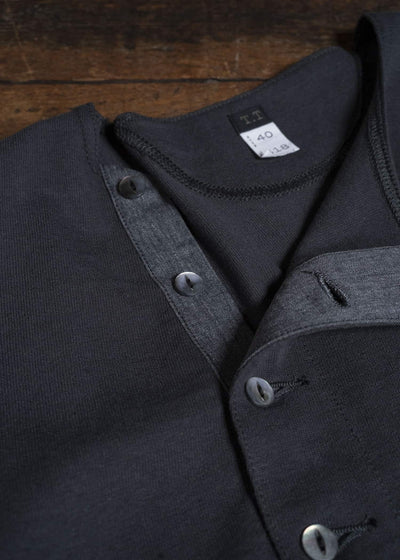 Taiga Takahashi Lot.618 Side Henley Neck Shirt CHARCOAL