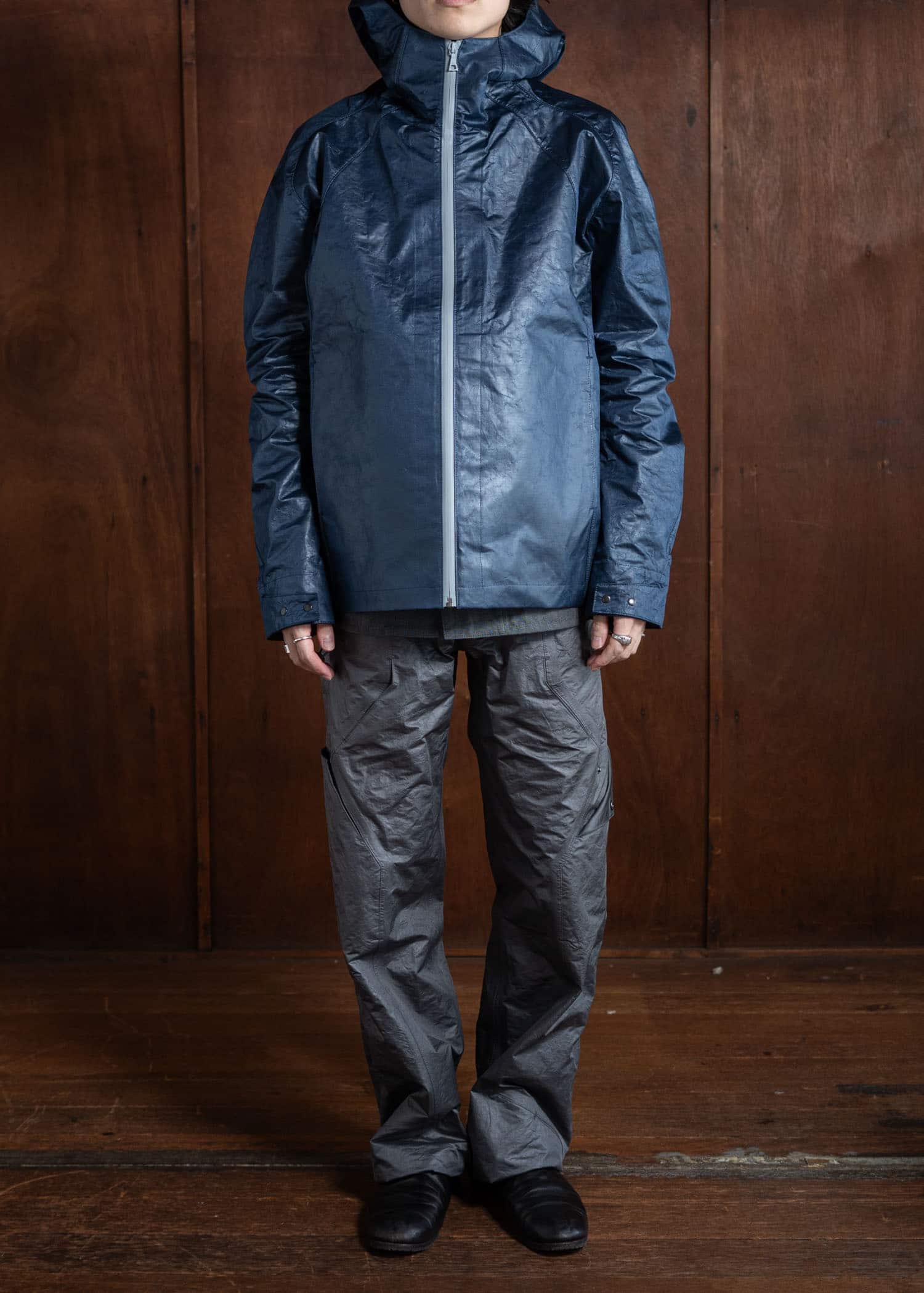 OPPOSE DUALITY T-1000 Short Parka Navy × Aluminium OD1033PAK-24AW