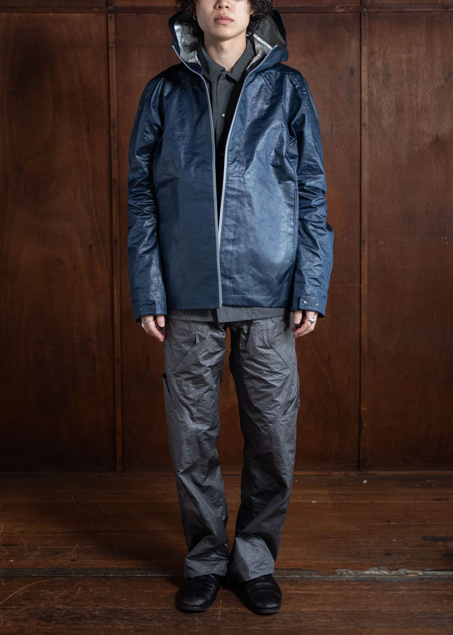 OPPOSE DUALITY T-1000 Short Parka Navy × Aluminium OD1033PAK-24AW