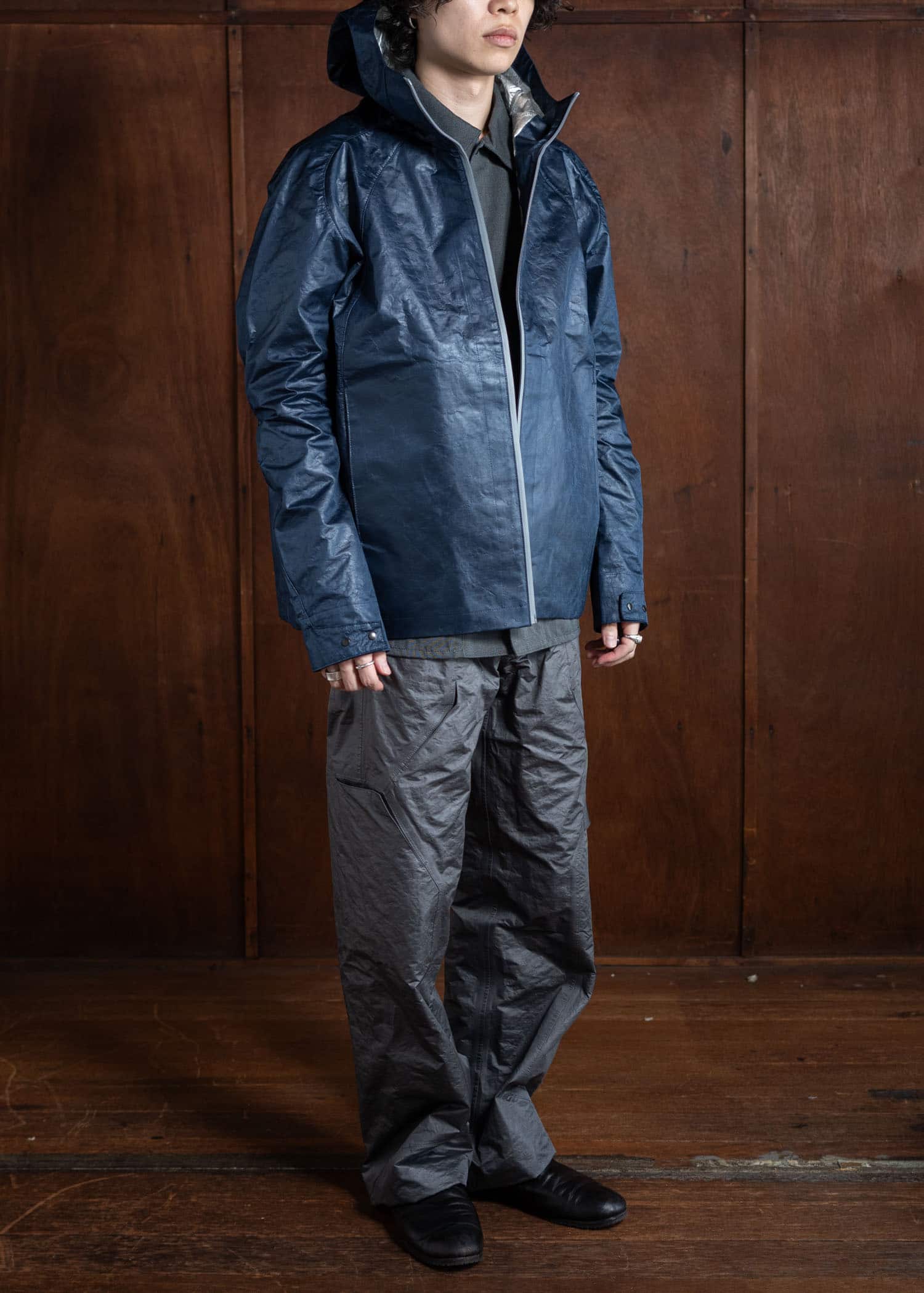 OPPOSE DUALITY T-1000 Short Parka Navy × Aluminium OD1033PAK-24AW