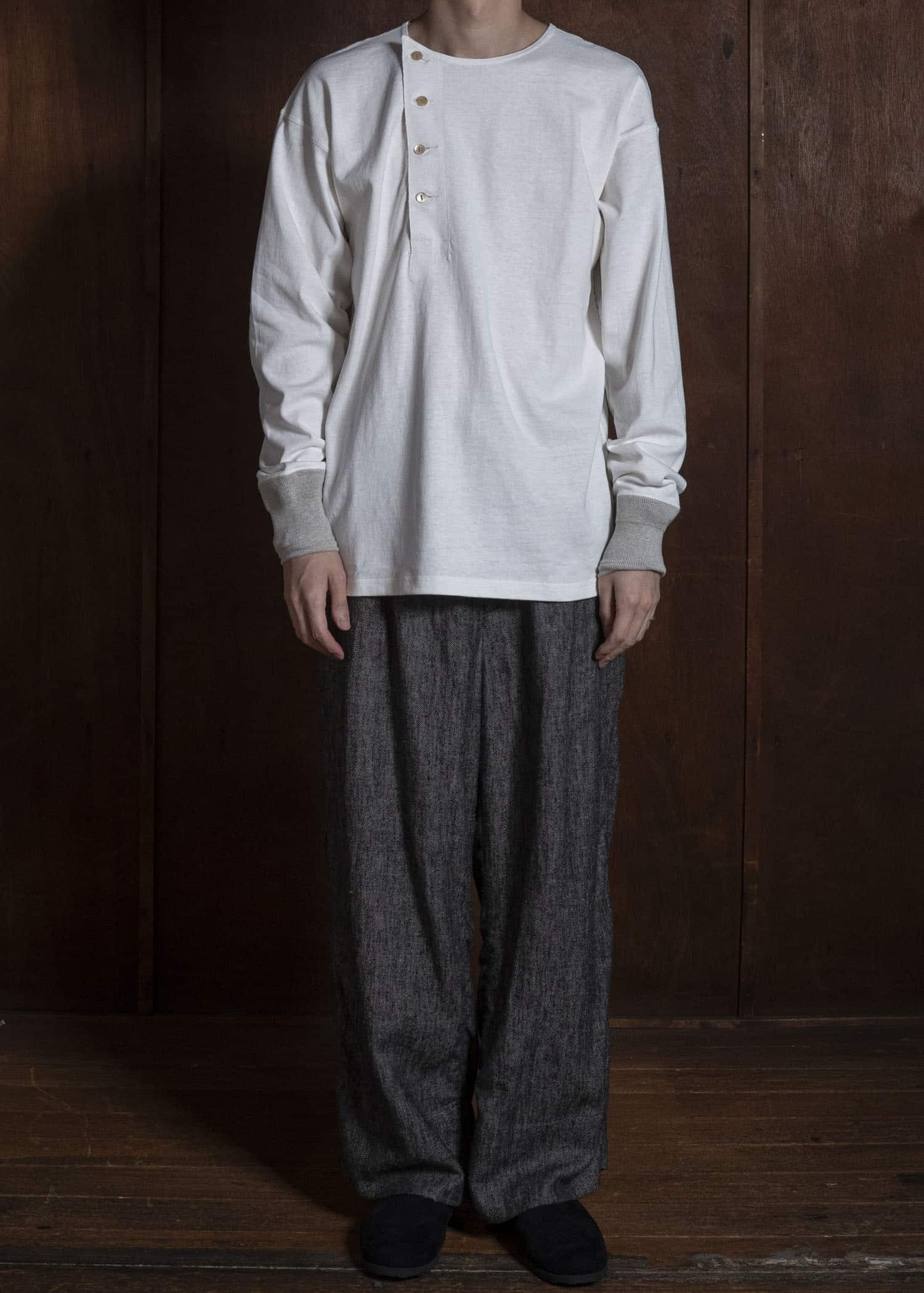 Taiga Takahashi Lot.618 Side Henley Neck Shirt IVORY