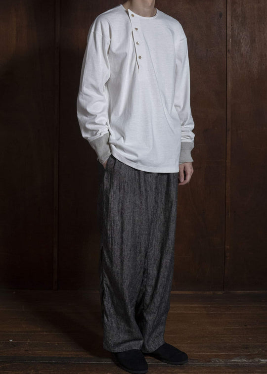 Taiga Takahashi Lot.618 Side Henley Neck Shirt IVORY