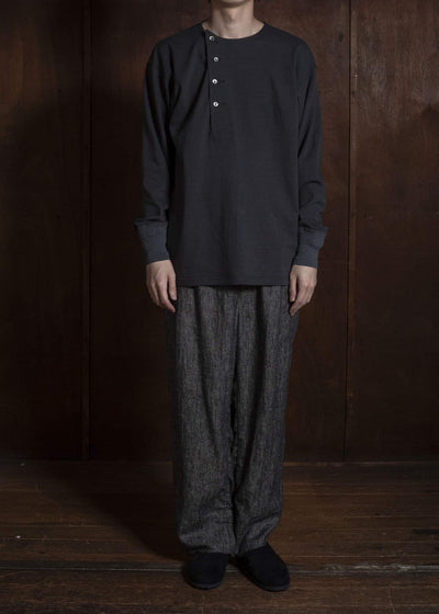 Taiga Takahashi Lot.618 Side Henley Neck Shirt CHARCOAL