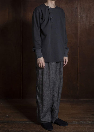 Taiga Takahashi Lot.618 Side Henley Neck Shirt CHARCOAL