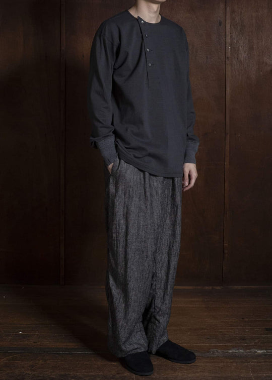 Taiga Takahashi Lot.618 Side Henley Neck Shirt CHARCOAL