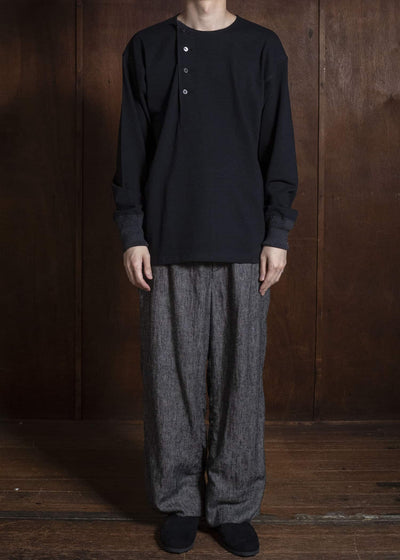 Taiga Takahashi Lot.618-Black Side Henry Neck Black