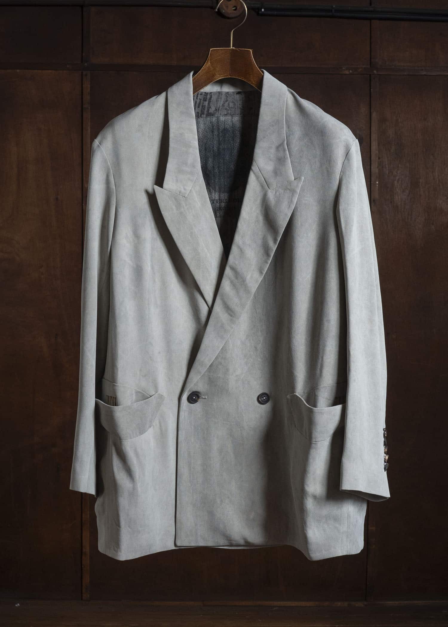 ZIGGY CHEN DOUBLE BREASTED BLAZER PEARL GRAY 0W2620907