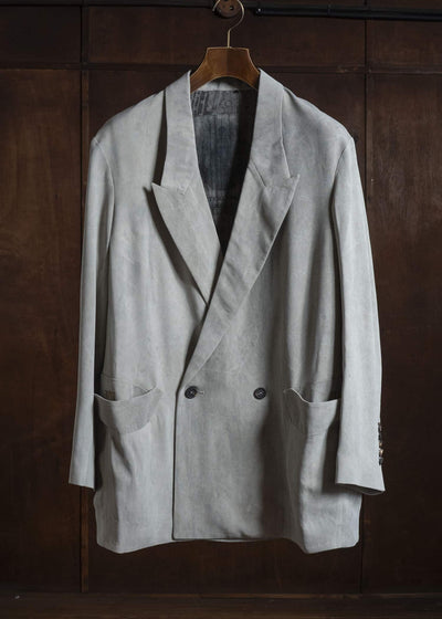 ZIGGY CHEN DOUBLE BREASTED BLAZER PEARL GRAY 0W2620907