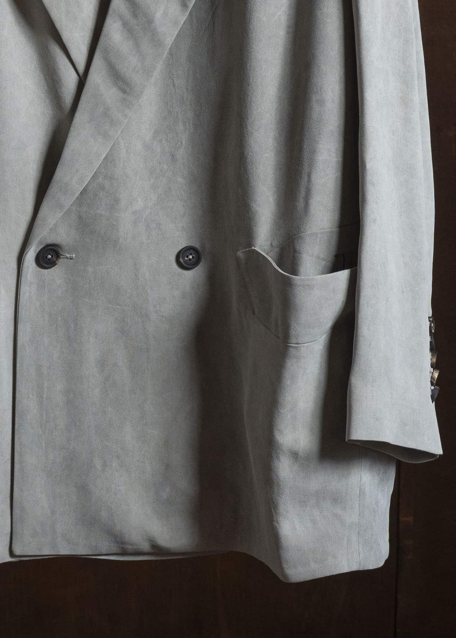 ZIGGY CHEN DOUBLE BREASTED BLAZER PEARL GRAY 0W2620907