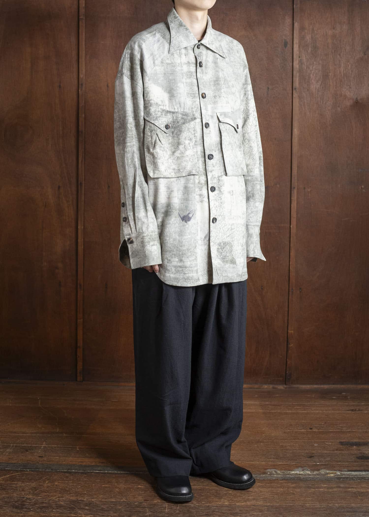 ZIGGY CHEN 0M2530735 DIGITAL PRINT WOOL SHIRT JACKET 52