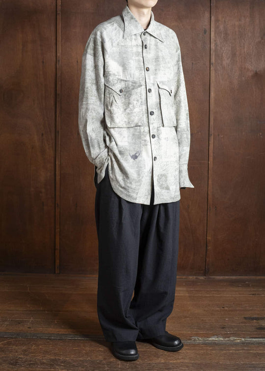 ZIGGY CHEN 0M2530735 DIGITAL PRINT WOOL SHIRT JACKET 52