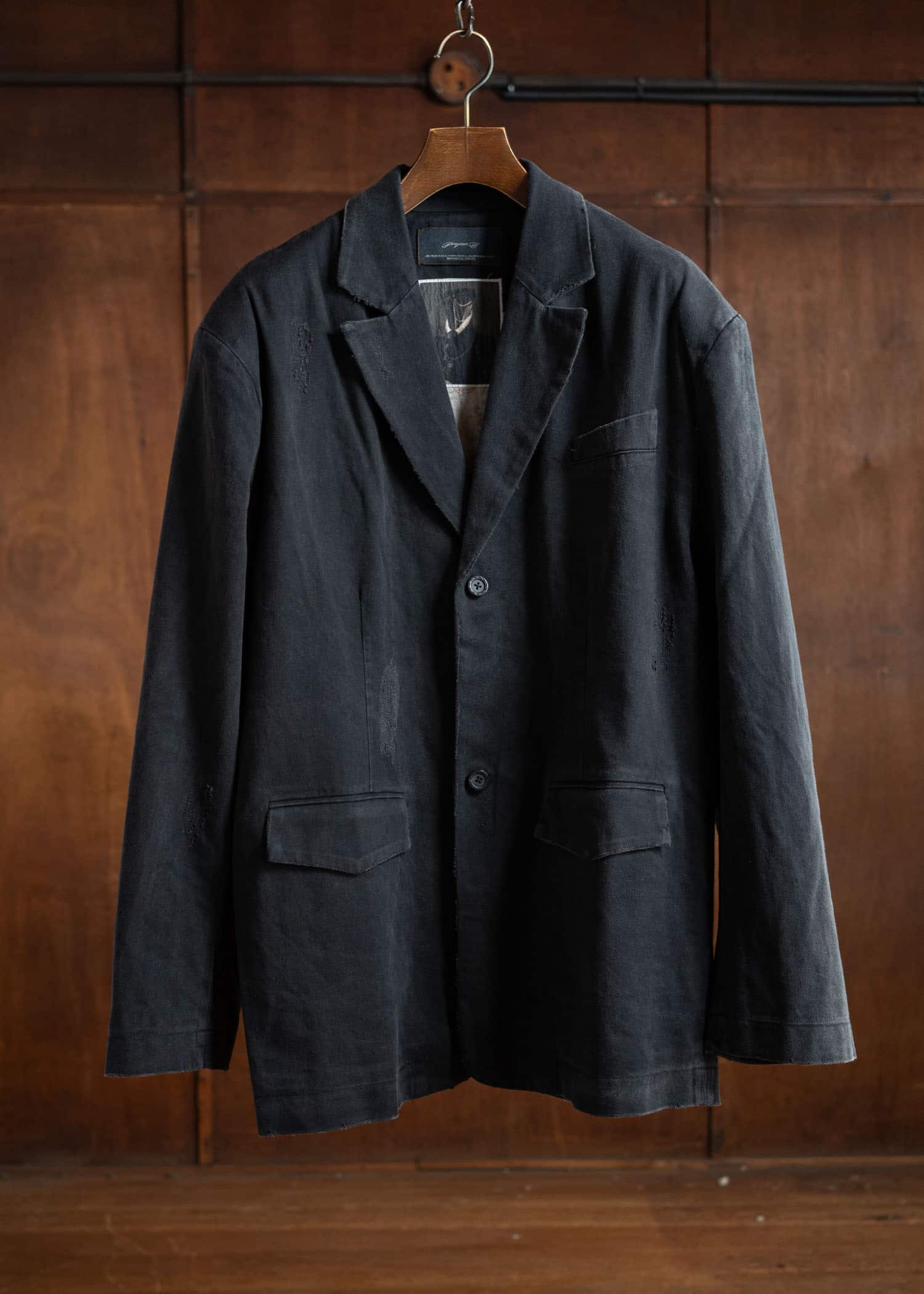 Professor.E Distressed Worker Blazer Washed Black 24FW-PE-JKT-11